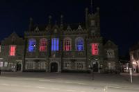 The Town Hall Building Lit Up 02.06.22