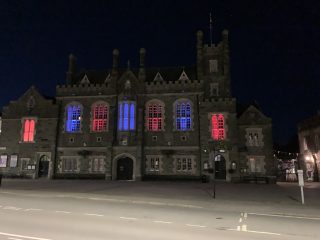 The Town Hall Building Lit Up 02.06.22